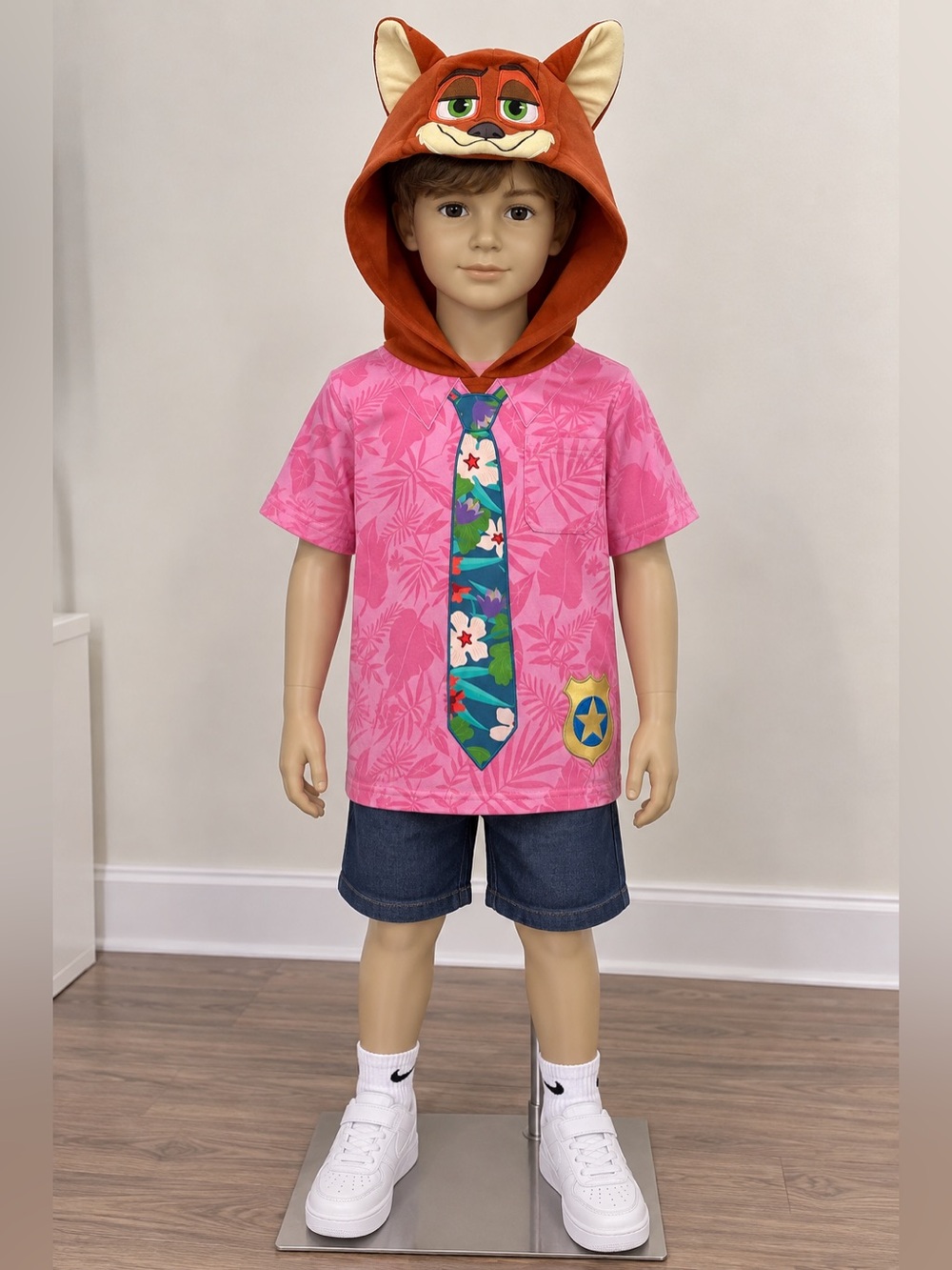 DISNEY Zootopia Nick Wilde Hoodie Shirt Costume size 9/10 kids